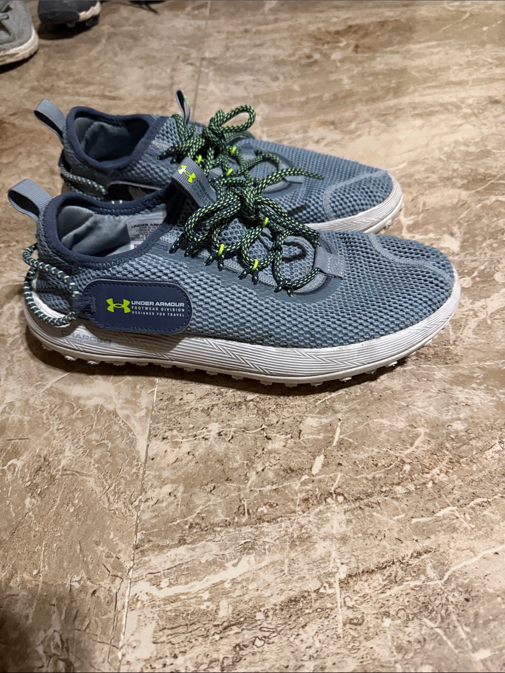 Under Armour Lightweight Mesh Sneakers in Blue with Green Accents
